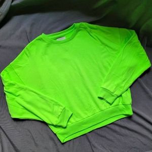 AEO | Bright Florescent Lime Green Crop Crewneck M